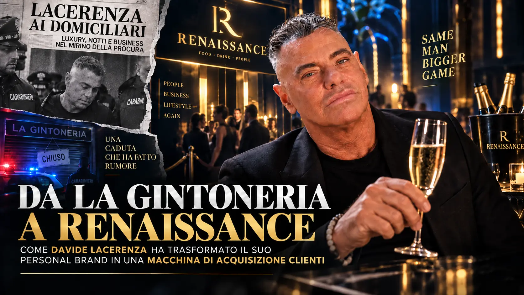 Davide Lacerenza tra La Gintoneria e Renaissance, dalla crisi giudiziaria al ritorno nella nightlife